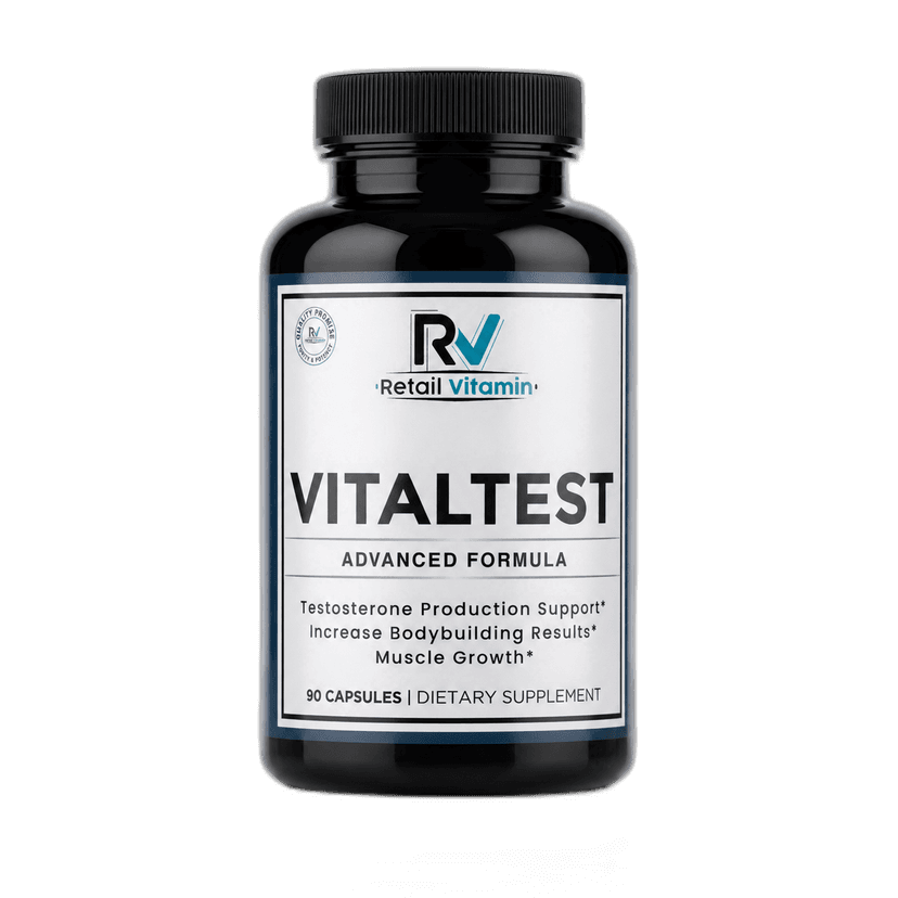 Vitaltest Daily Supplement - 90 Capsules bottle with blue RetailVitamin label