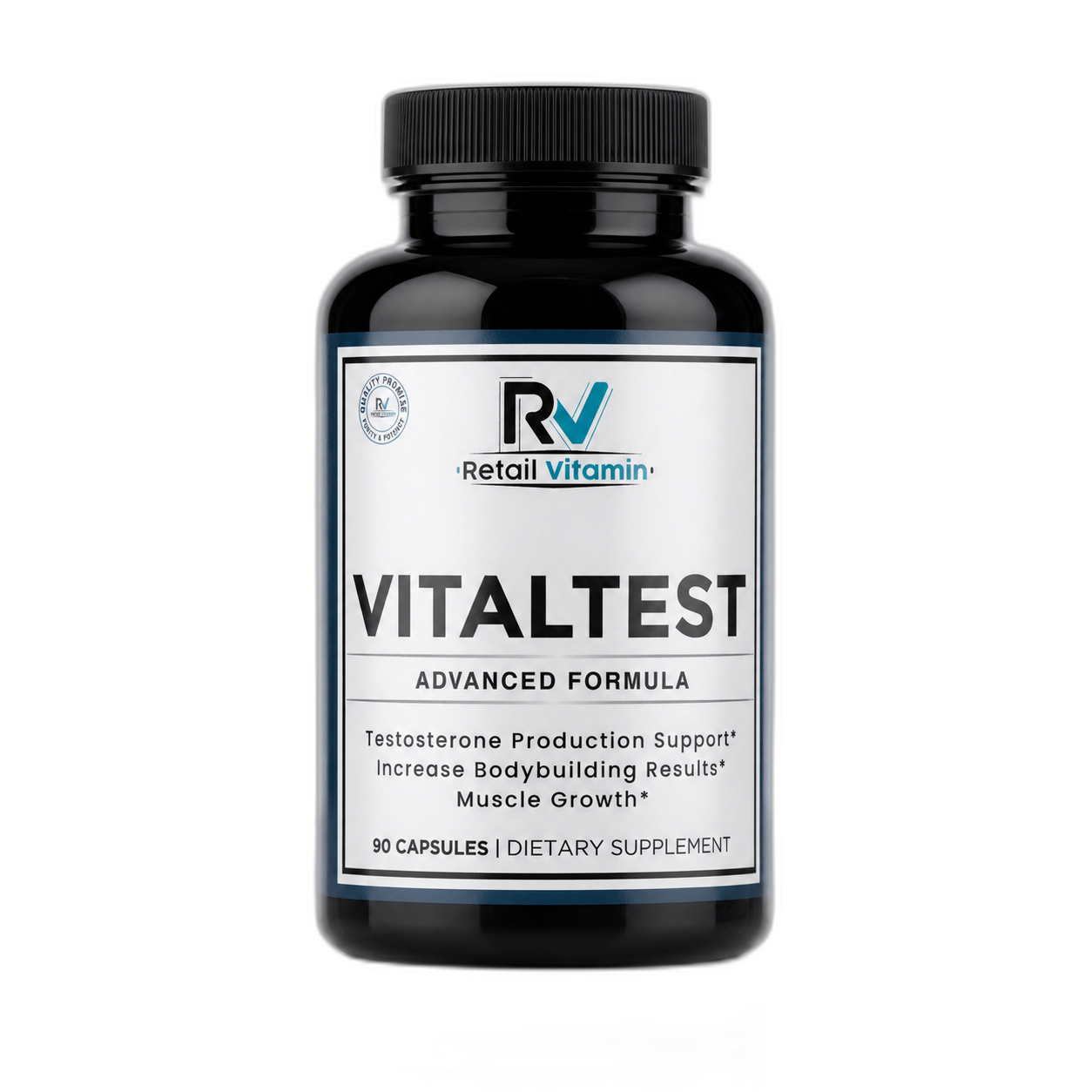 Vitaltest Daily Supplement - 60 Capsules bottle with blue RetailVitamin label